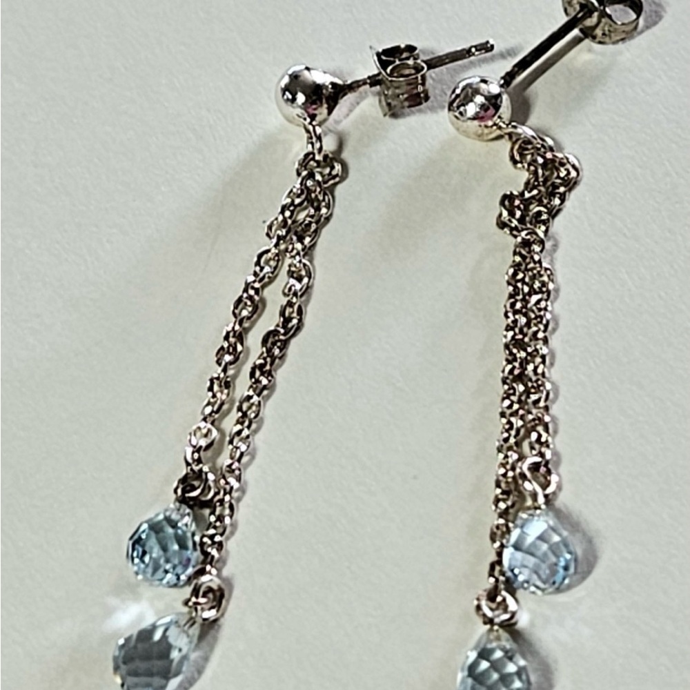 Blue topaz sterling dangle earrings